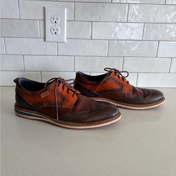 PIKOLINOS Two-Tone Brown Leather Oxfords